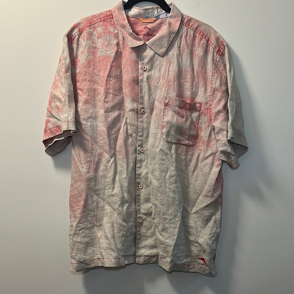 Tommy Bahama Men’s Tie Dye Linen Button Front Casual Shirt Size XL